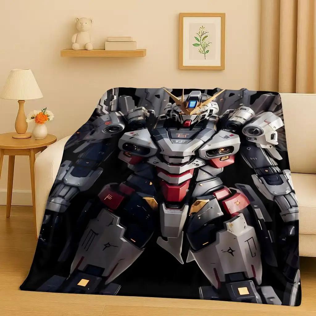 3D Gundam Cartoon Robot Christmas Gift Flannel Blanket,Ultra Soft Warm Plush Throw for Home Bedroom Bed Sofa Cover Office