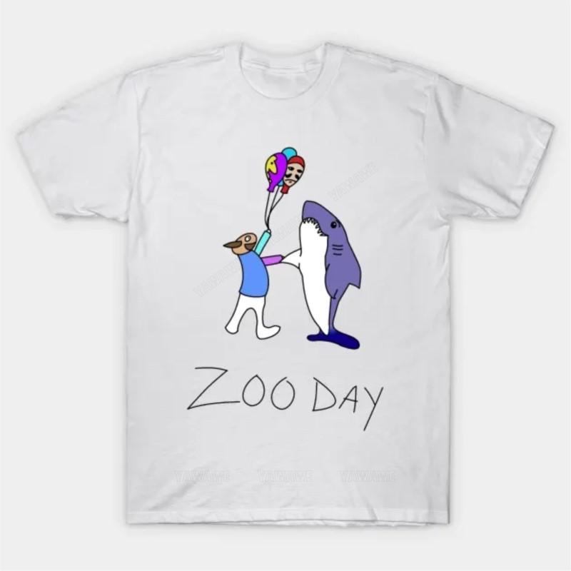 

Brand fashion tshirt Summer Tee shirt For Men Zoo Day T Shirt unisex casual short sleeve funny print tee tops beach tshirts S