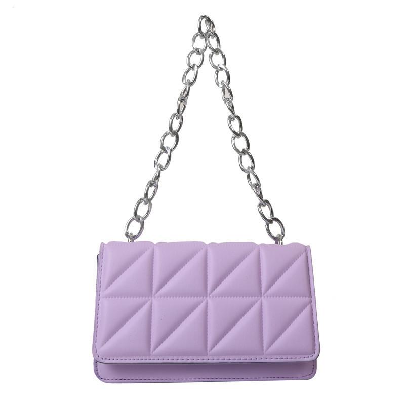 

Wholesale Simple Fashion Diamond Chain Underarm Single Shoulder Bag Women 2023 Winter New Stylish Trendy Small Square Bag White фиолетовый