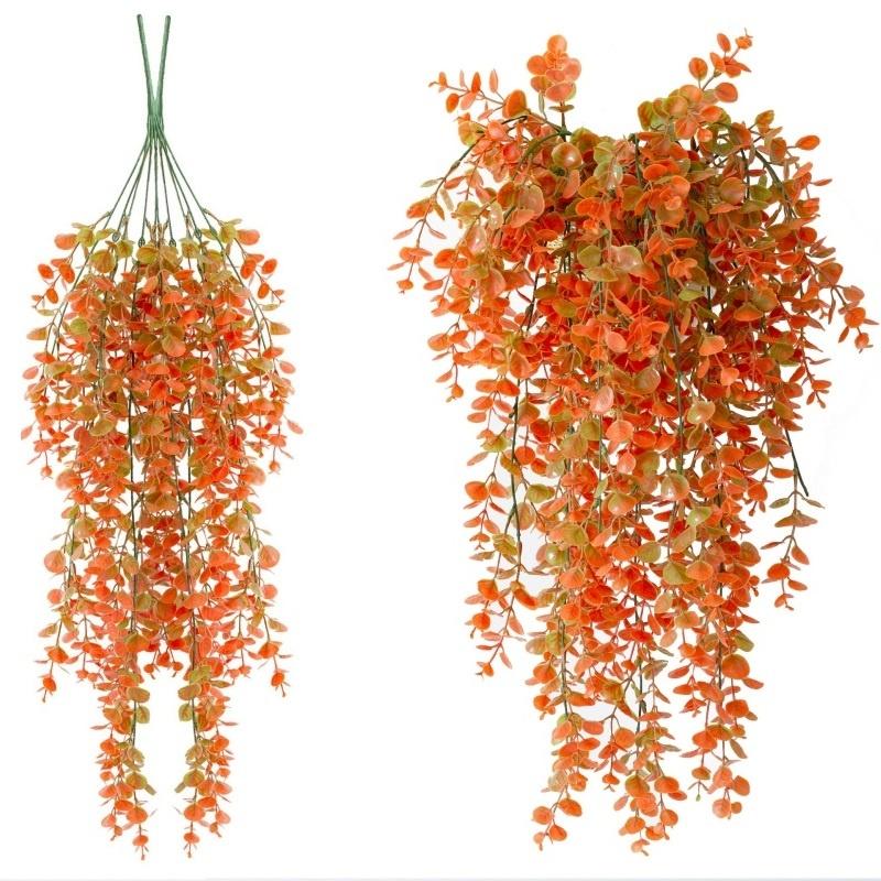 2x Fall Artificial Hanging Plants Faux Eucalyptus Vine Indoor Outdoor Home Decor