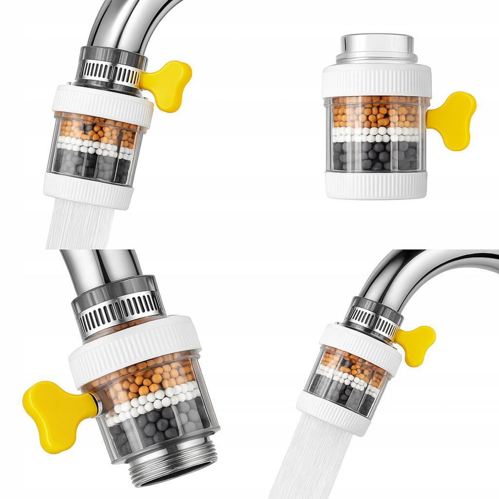 Water Filter For Faucet With Rotating Balls Removes Metal Contaminants