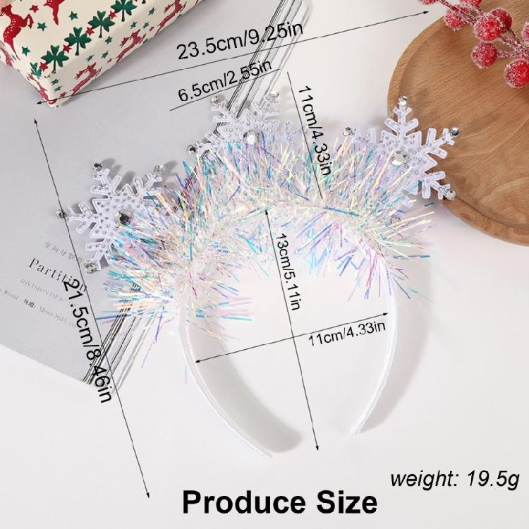 Glittering Rhinestones Snowflake Headband for Women and Girls White Headwear Hair Accessory for Christmas and Winter Fun