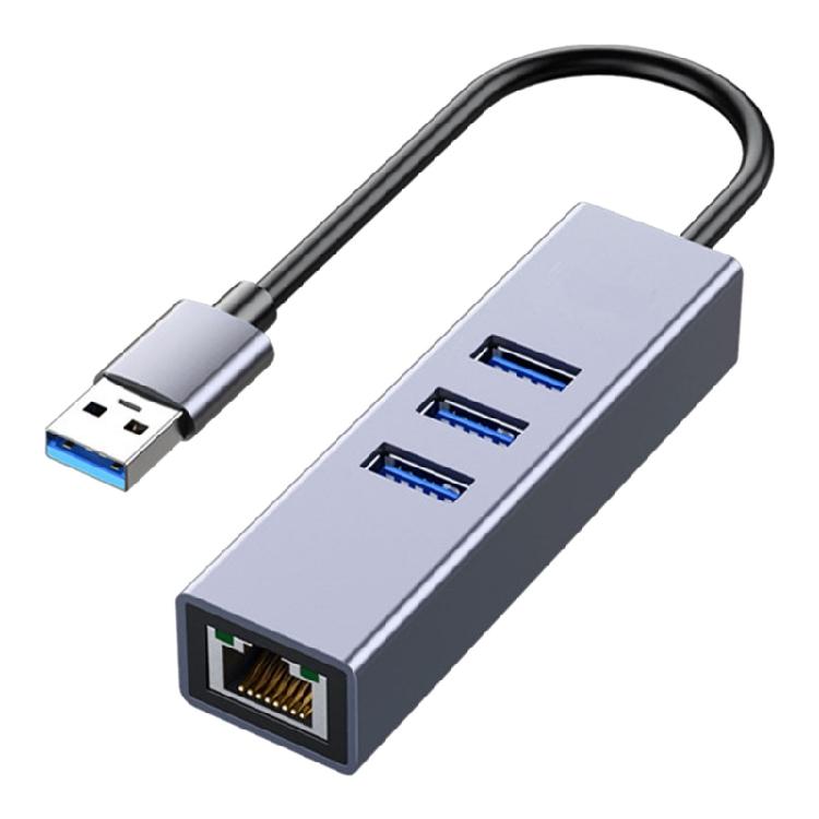 USB 3.0 To RJ45 Ethernet Adapter With 3 Port Hub Suitable For Computers High Speed Networking On PC Enhances Connection