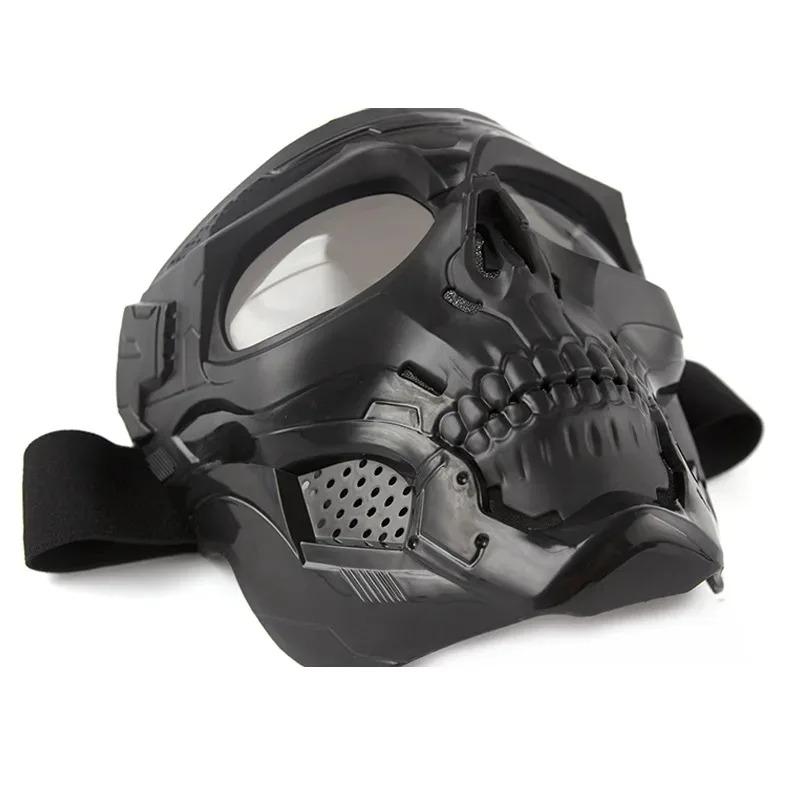 .Skull Mask Motorcycle Mask Bicycle Riding Windproof Full Face Skeleton Protective Mask Colored Goggle Tactical Cycling Bike