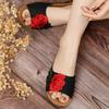Female Shoes On Sale 2025 Open Toe Women's Slippers Outdoor Casual Slippers Women Bow Tie Floral Plus Size Wedges Ladies Sandals