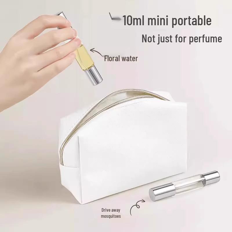 Dual-Use Perfume Sample Bottle: Double-Headed Rollerball & Fine Mist Spray Glass Dispenser