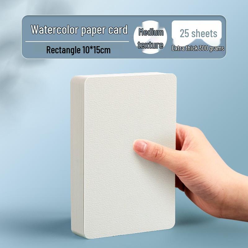 300g Watercolor Postcard Paper - Thick, Medium Rough Texture, Wood Pulp, Square, Blank Cardstock for Painting and Drawing