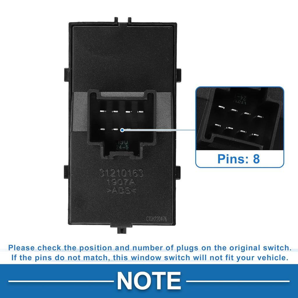 Power Window Switch No.20917577 Front Left Driver Side Window Control Switch for Chevrolet Cruze Malibu Orlando Black