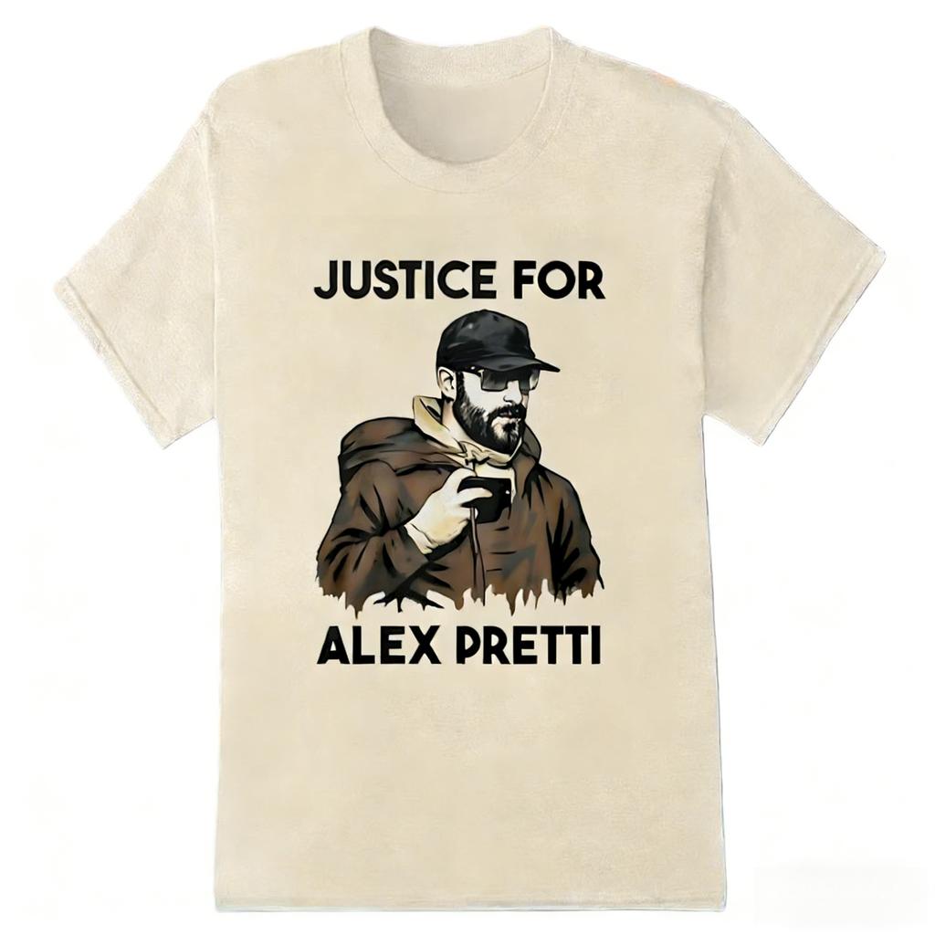 Justice for Alex Pretti 100cotton Unisex Graphics Shirt Abolish ICE Minneapolis Democracy Protest Shirt Short Sleeve Oneck