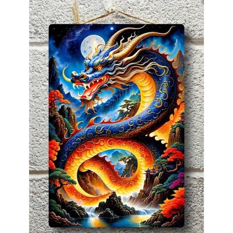 Dragon Metal Wall Art, Mythological Creature Decor Sign