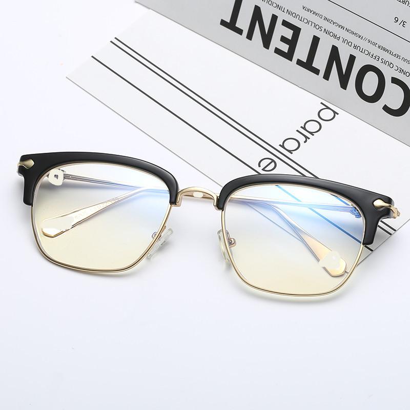 Anti-Radiation Glasses Frame Flat Glasses Tide No Degree Computer Anti-Blue Light Glasses Myopia Large Frame Retro Glasses 8705