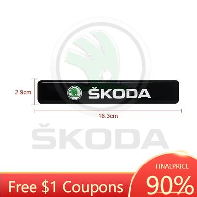 Msdf2 For Car Sticker 2026 New 1/2PCS Car Decorative Light LED Front Hood Grille Emblem Badge Decor For Skoda Octavia Fabia RS K