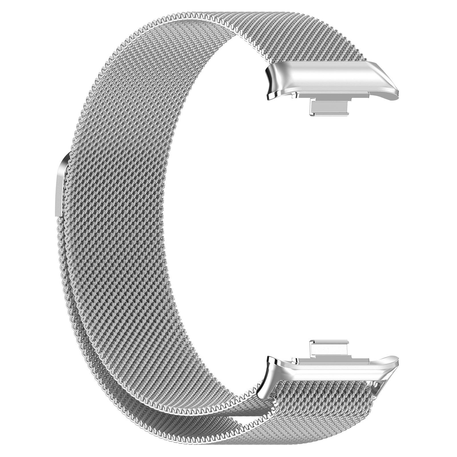 Magnetic Milanese Strap for Xiaomi Band 8/9 Pro & Redmi Watch 4/5/6 Milanese серебряный