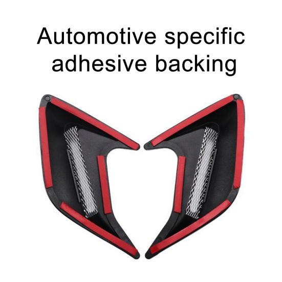 Car Shark Gill Side Vent Decals ABS Chrome Fender Trim Self-Adhesive Stick-On Exterior Hood Ornament Sporty Car Vent Sticker Fit for Most Cars