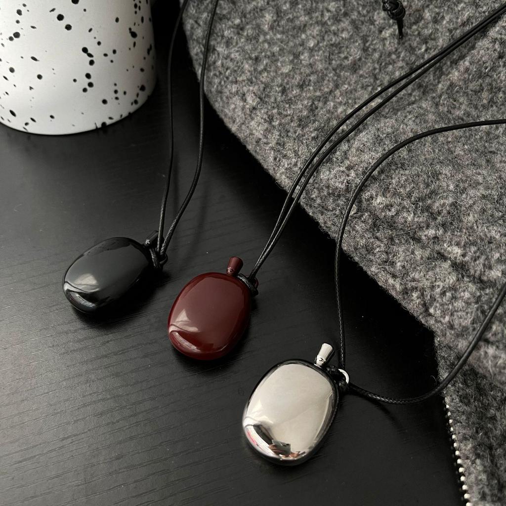 Blogger-Style Water Bottle Pendant Necklace with Safety Buckle - Minimalist Metal Chain for Women