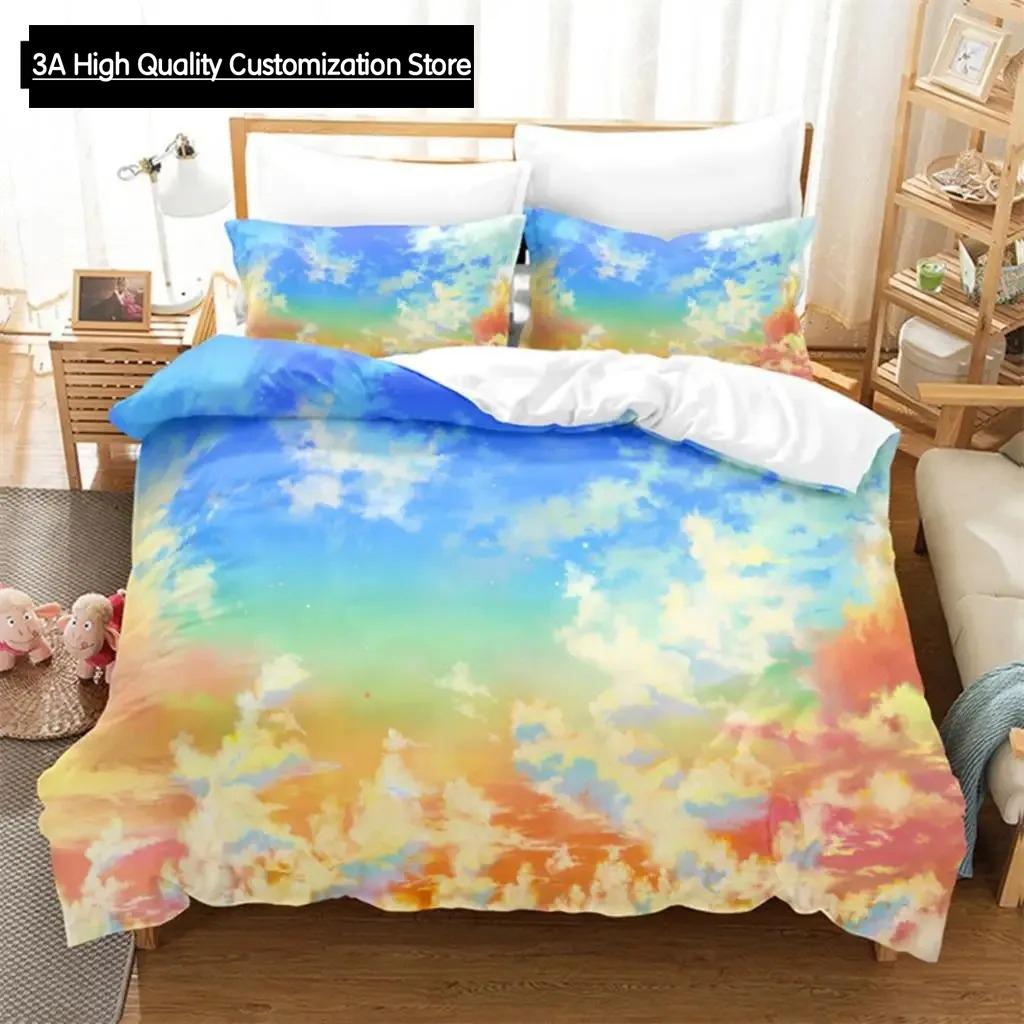 Comforter Blue Sky Scenery Queen Bedding Set Kids Bedding Digital Printing King Size