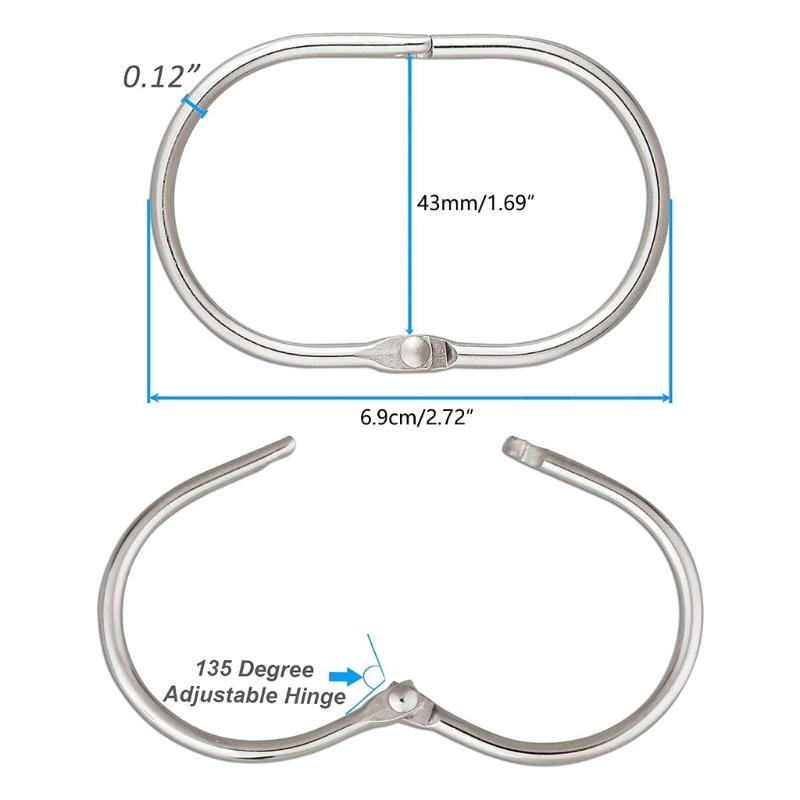 Pack of 20 Metal Shower Curtain Clip Simple Metal Shower Curtain Hook Metal Shower Attachments Hangings Rings