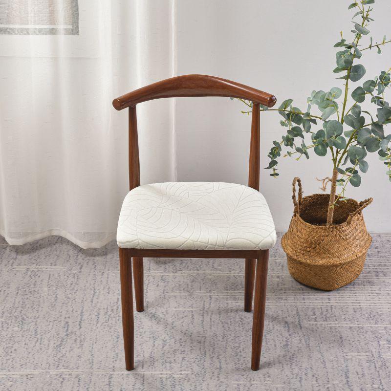 1Pcs Waterproof Chair Seat Cover Stretch Jacquard Chair Cover Dining Room Removable Anti-dirty Without Backrest Chair Protector