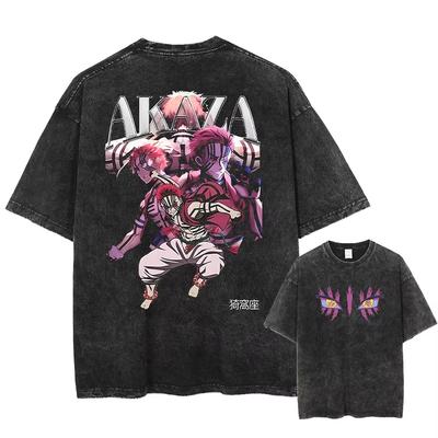 Demon Slayer Uzui Tengen Anime T Shirt Men  Women Cotton Vintage Washed Tshirt Oversized Harajuku Streetwear Tshirt Casual Tops