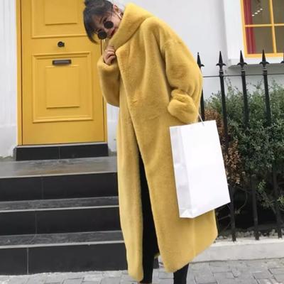 Oversize Hooded Faux Fur Coat Winter Jacket Women Fashion Long Parka Thick Warm Winter Coat Women Female Loose Faux Fur Jackets