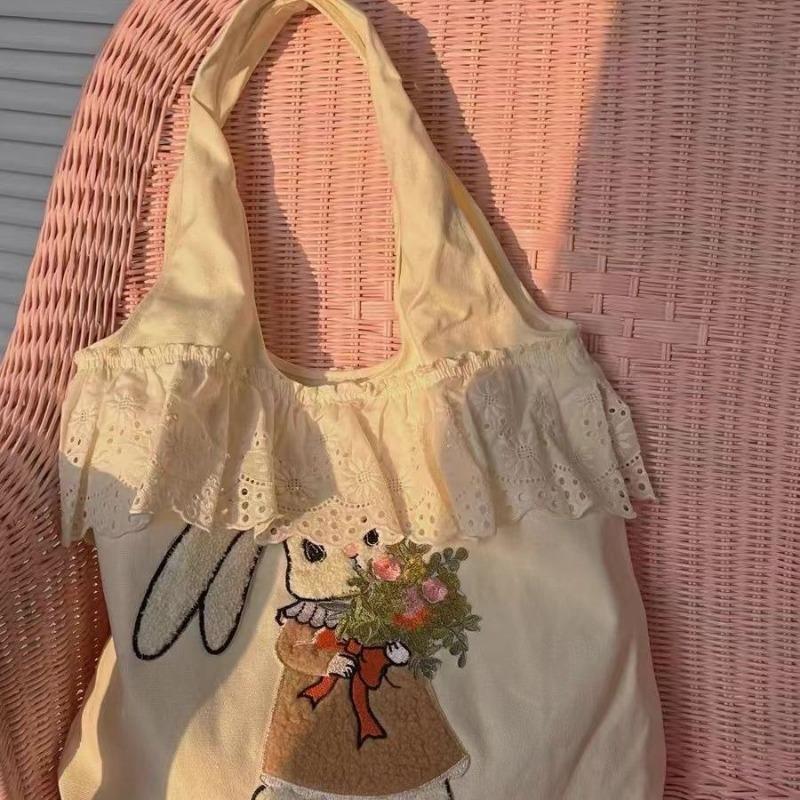 

Сумка на одно плечо с кружевной отделкой, большая вместимость, студенческая классная сумка бежевый