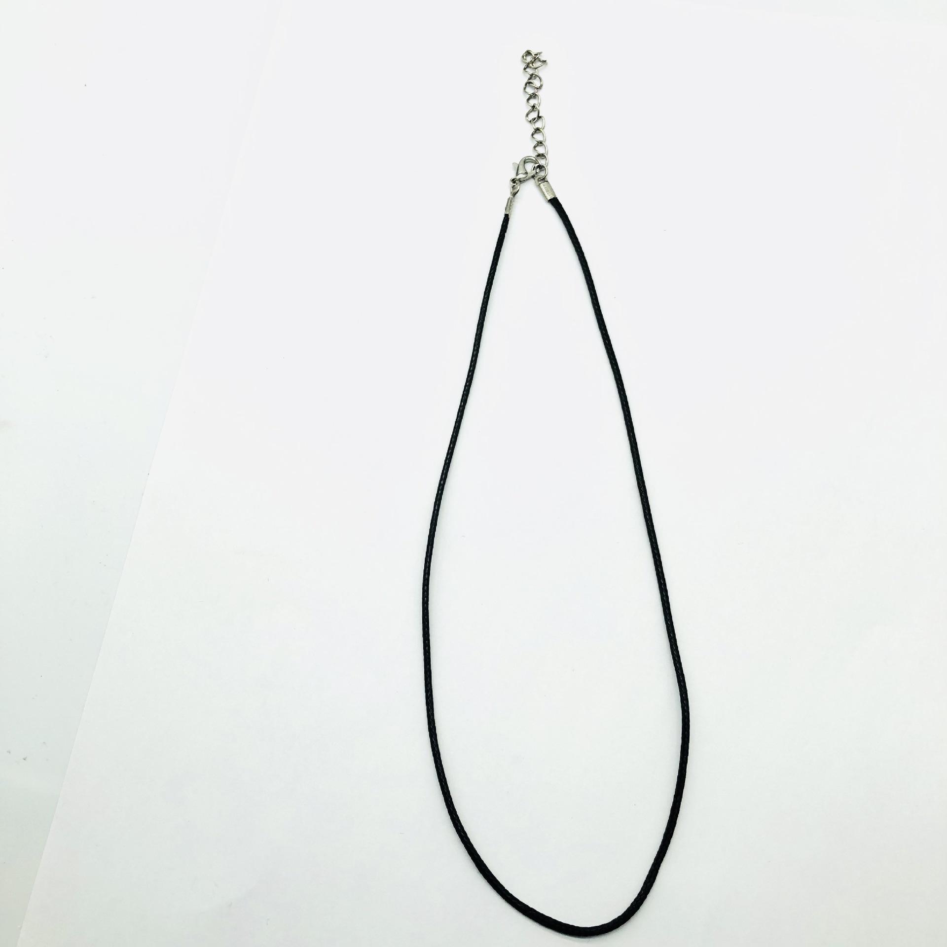 

Ожерелье «Сказка» с подвеской из аметиста и черной плетеной веревкой — простая летняя цепочка на ключицу