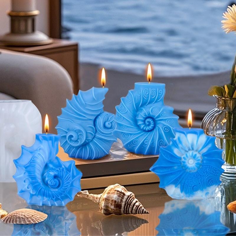 Silicone Molds Ocean Styles Candle Molds Handmade Epoxy Resin Molds 3D Conch Castings Molds Plasters Molds