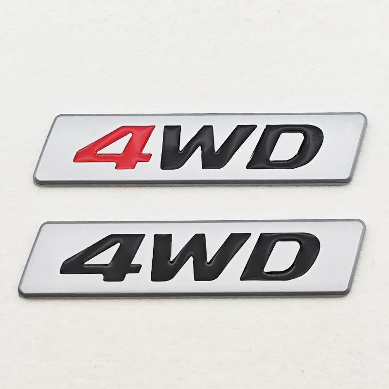 4WD Logo Stickers 3D Metal Emblem Badge Car Stickers Decals For Hyundai iX25 iX35 Tucson Toyota RAV4 Sticker Auto Accessories
