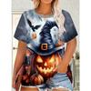 Mode Dam Rundhals Kort Ärm 3D Casual Färgtryck Casual Kortärmad Rundhalsad T-shirt