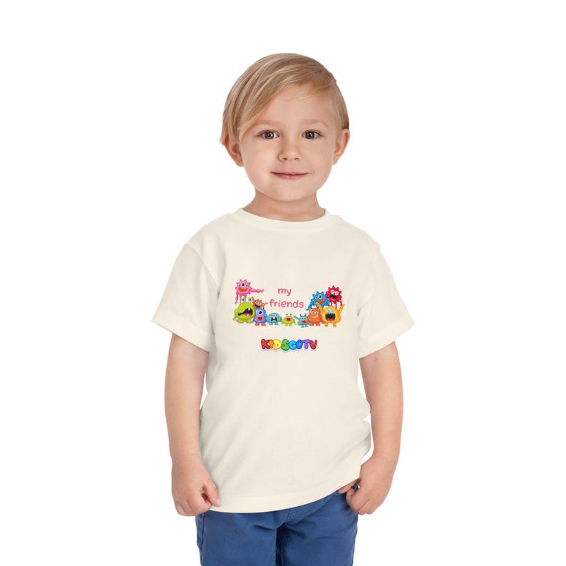 Cartoon Monster Friends Toddler Tee – Colorful Preschool Graphic Shirt 100