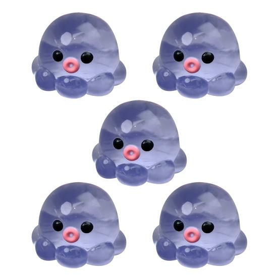 1/5Pcs Stress Relief Octopus Toy Slow Rising Bubble Popping Octopus Squeeze Toy Soft TPR Transparent Octopus Fidget Sensory Toy