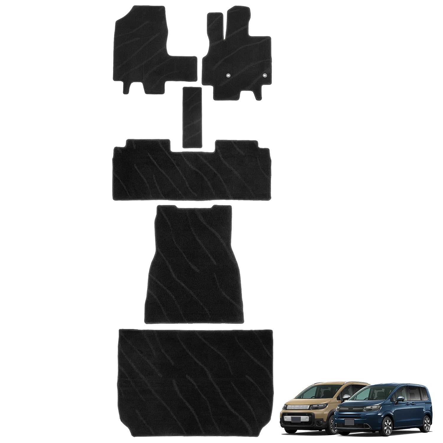 

AUTO SPEC Дизайн с волнообразным рисунком Коврики для пола серии Honda Freed GT, чехлы для багажа и салон, специфичные для ваших легких защитных чехлов + Второй ряд + чёрный