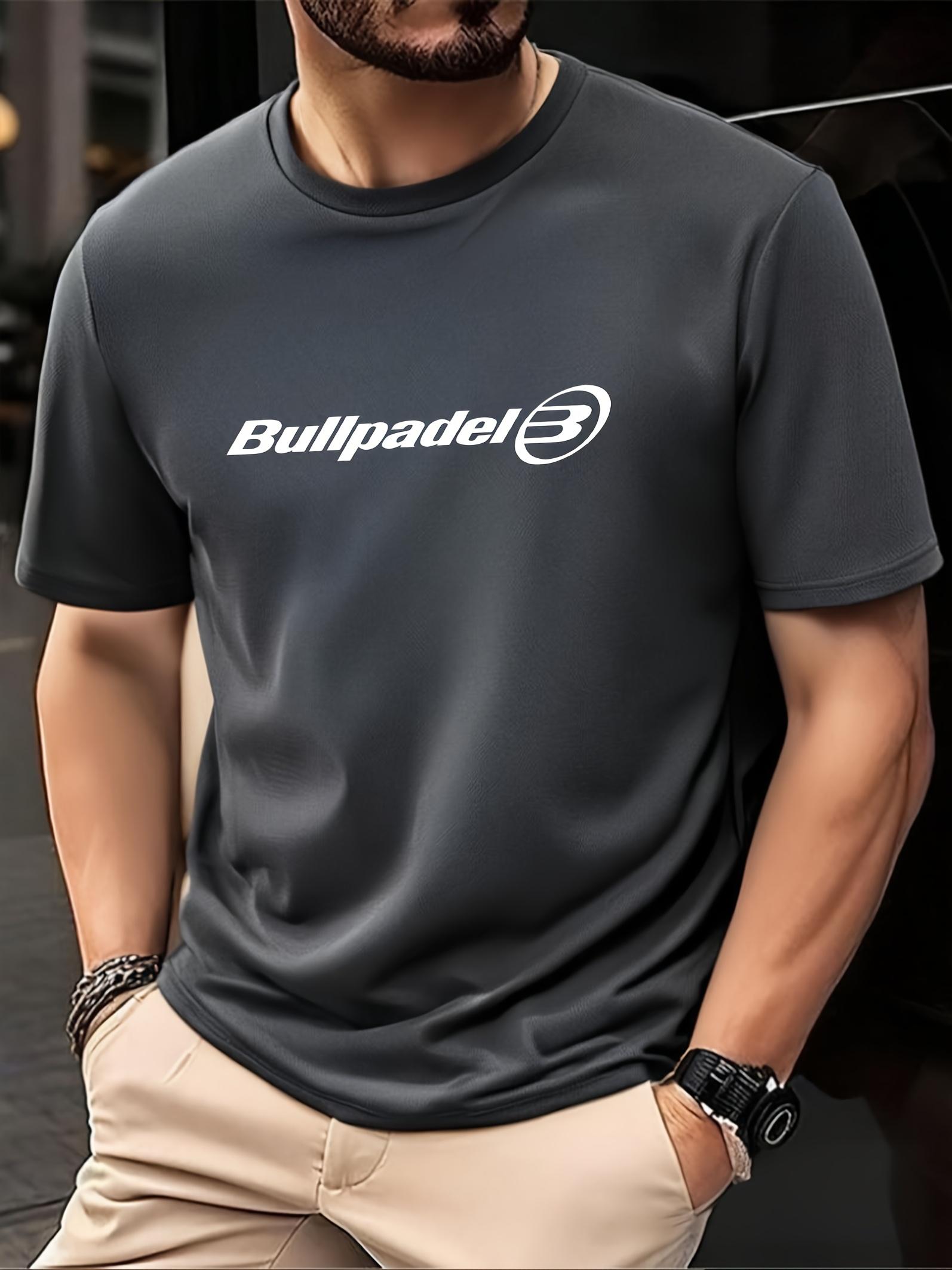 2025 Summer New Sporty Casual T-shirt - Breathable Mesh Fabric with Bullpadel Graphic Print S