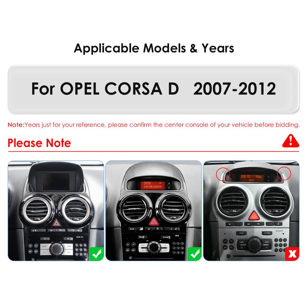 OSSURET Carplay 4GLTE 360Cam Carplay Android Car Radio For Opel Corsa D 2007-2012 Car Infotainment Multimedia Player GPS Intelligent Auto Stereo RDS