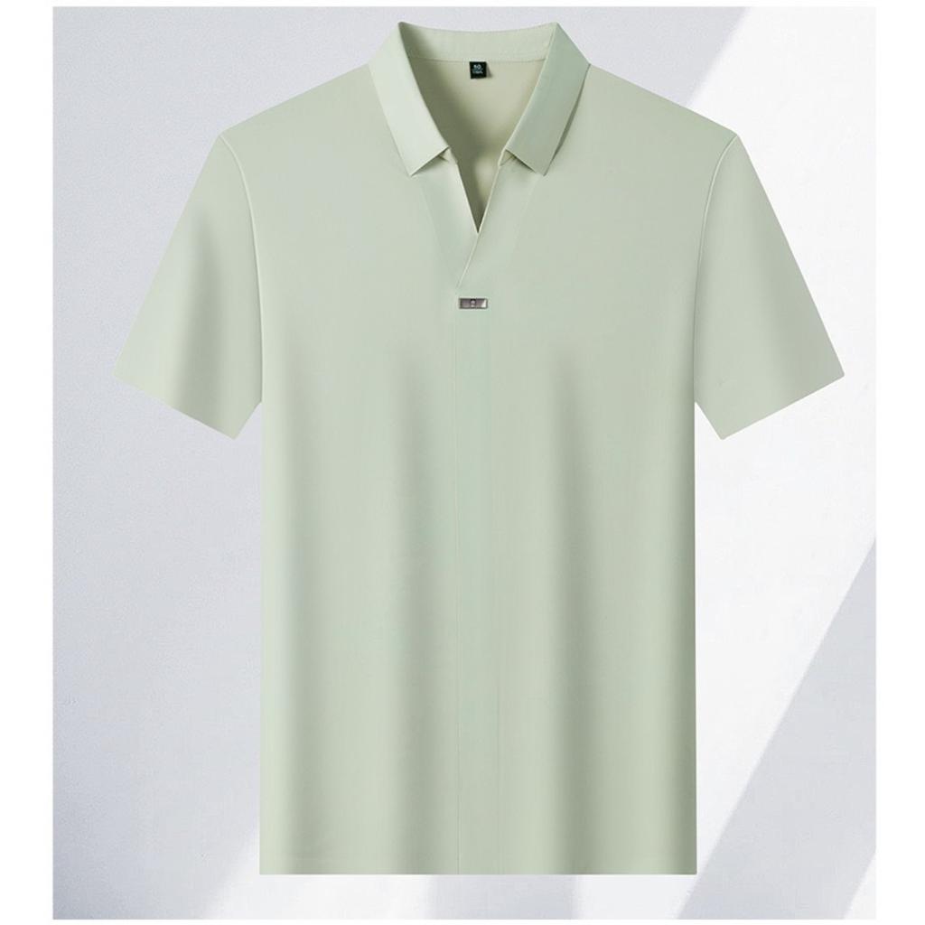 STORN New Men's Casual and Fashionable Solid Color Short Sleeved Polo Shirt Comfortable and Versatile Summer T-shirt