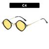 Unpolarisiert Neue Vintage Rhombus Punk Hip Hop Sonnenbrille Damen Koreanisch Quadratisch Kleiner Rahmen Metall Klein Persönlichkeit Verlauf Sonnenbrille Shades