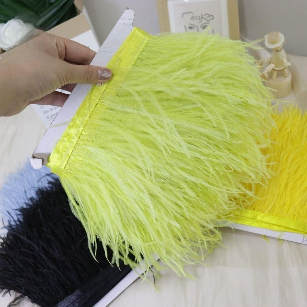1 Meter Ribbon Tassel Natural Ostrich Feathers Ostrich Feathers Trim Wedding Party Decoration
