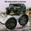 Round Polarized Glasses with ND Filter Lenses 1-9 Gears Adjustable Tint Sunglasses UV Protection Men Beach Fishing Driving Cycling Glasses Eyewear