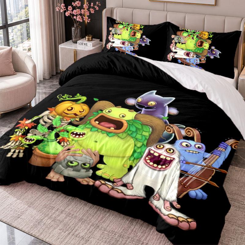 My Singing Monsters 3Pcs Bedding Set Duvet Cover With Two Pillowcases For Bedroom Home Decoration