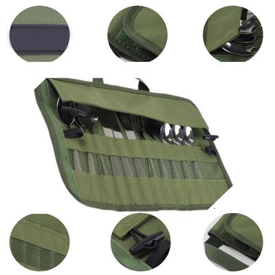 Reise Besteck Etui Organizer Geschirr Aufbewahrung Hängebeutel Tragbar Gabel Löffel Roll Up Tasche Camping Utensilienbeutel