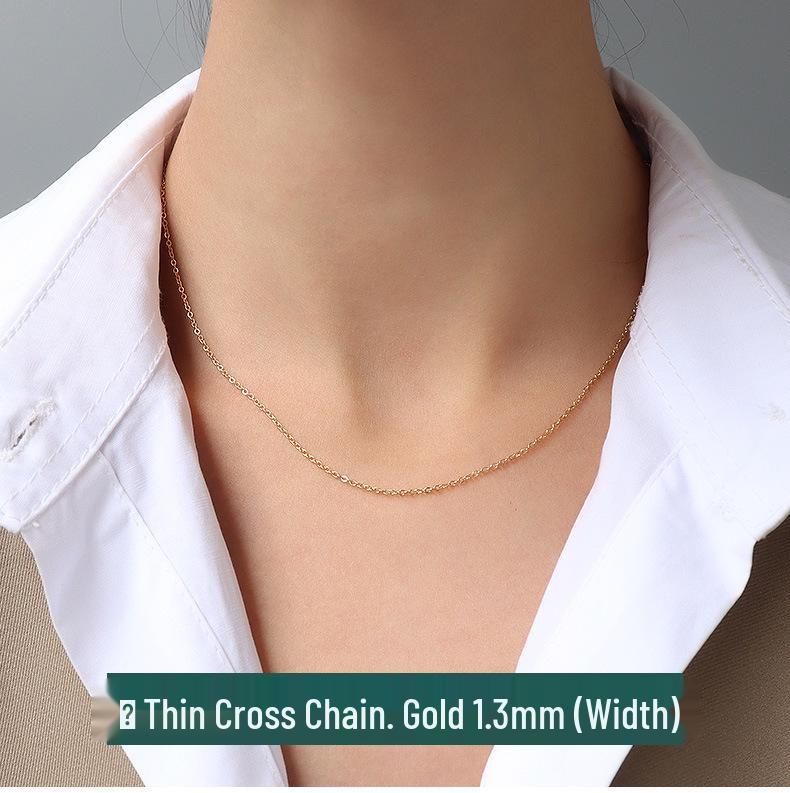 Niche 18K Gold-Plated Titanium Steel Snake & Twist Chain Necklace