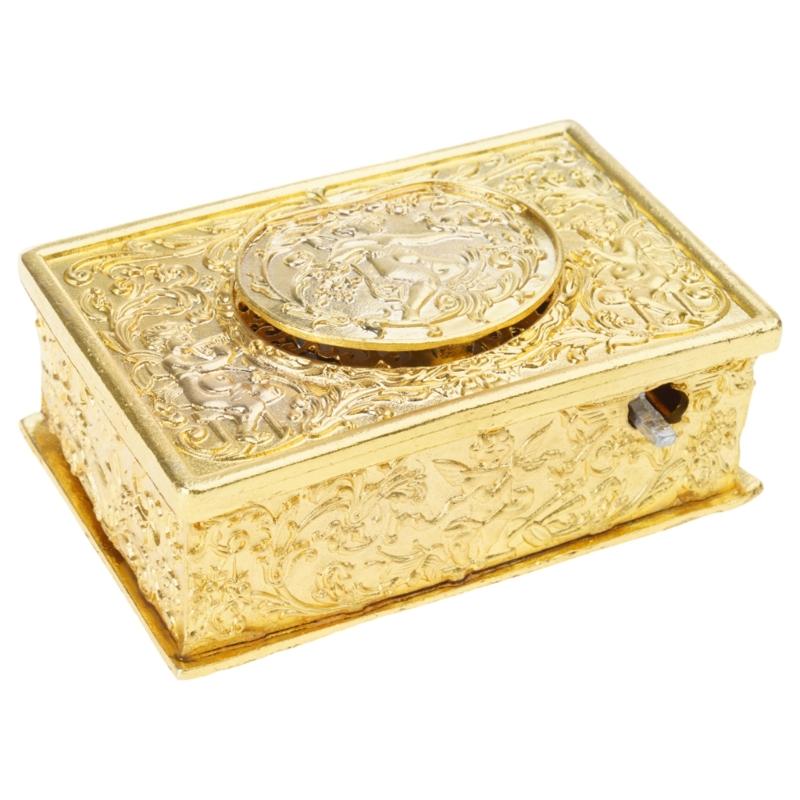 Antiker Gesangsvogel-Schmuck aus Legierung mit geprägtem Engelsmuster Mechanische Spieluhr für Schreibtisch Regal Display Geschenk