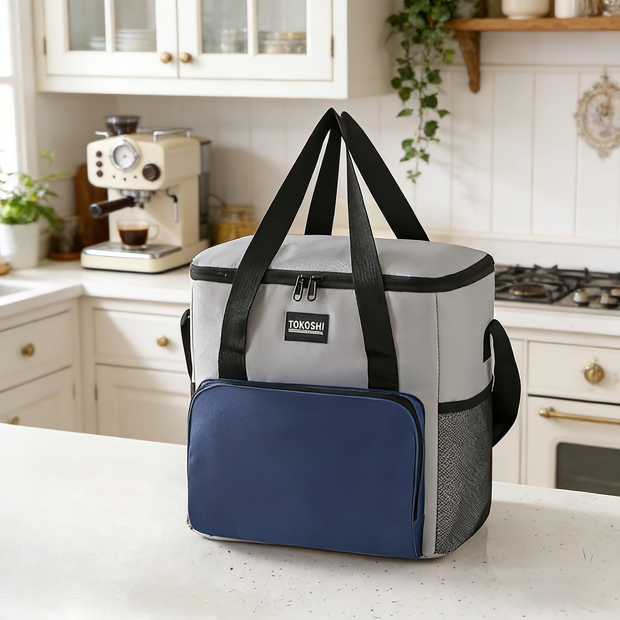 

1Pc Unisex Insulated Bag, Work Portable Insulated Bag, Large Capacity Cooler Box, Outdoor Refrigerator Bag, Suitable For Work, Camping, Hiking, Beach темно-синий