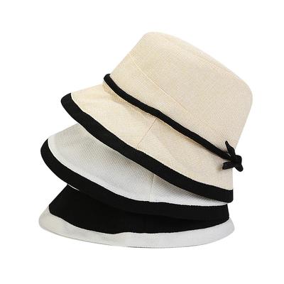 Cappello da pescatore primaverile ed estivo Cappello da pescatore in cotone tinta unita alla moda da donna Cappello da sole casual per esterno La protezione solare rende il viso più piccolo Berretto da pescatore