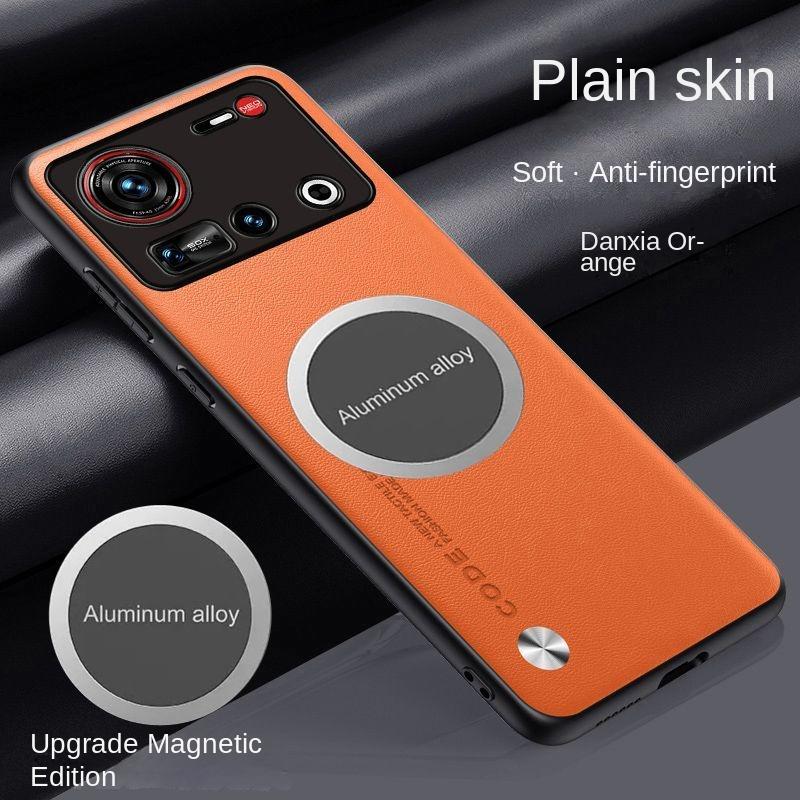 For Nubia Z80 Ultra Case Soft Vegan Leather Magnetic Protective Back Cover Case For Nubia Z70 Z60 Z80 Ultra Z60S Pro Phone Shell