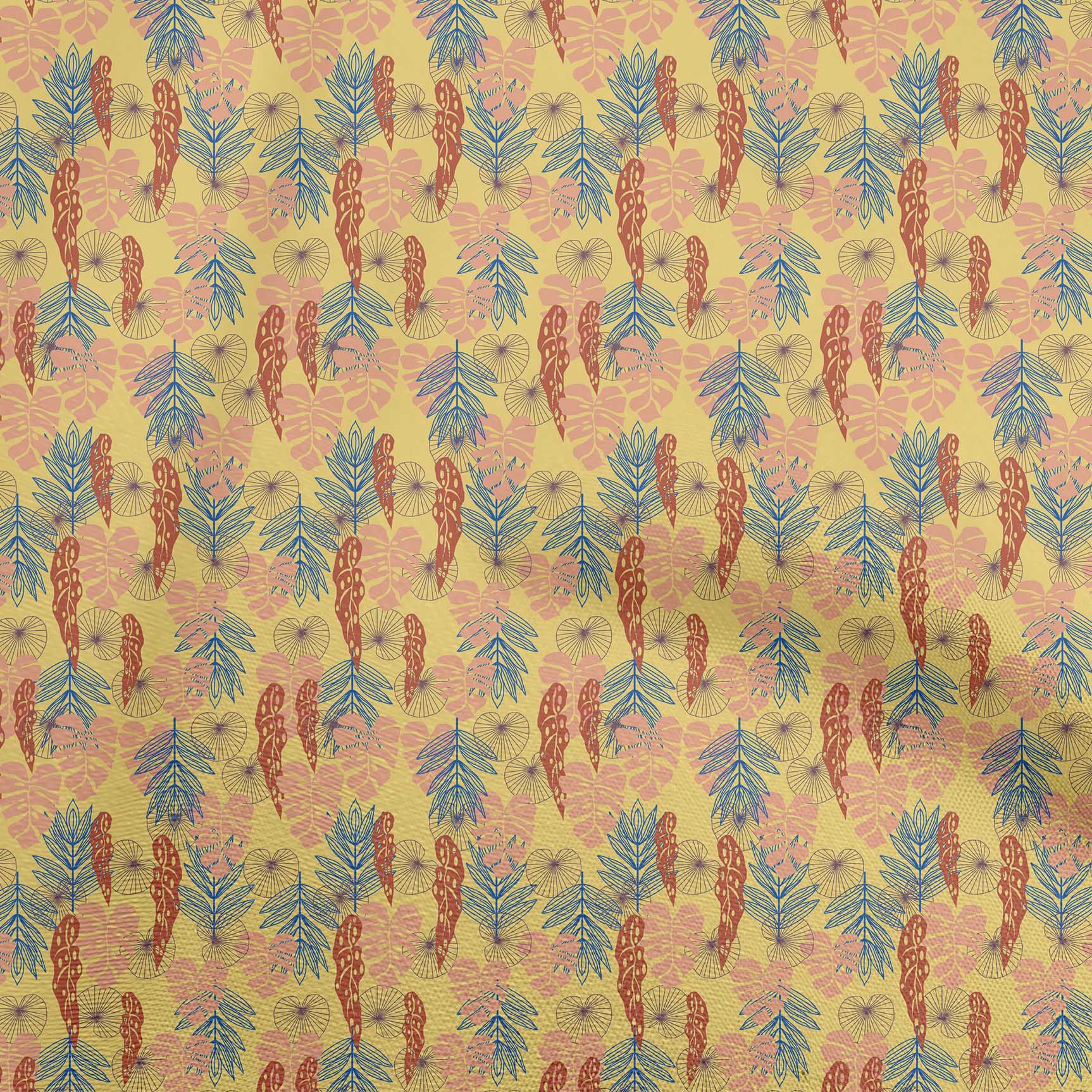 

OneOone Cotton Flex Blue Fabric Тропічна швейна тканина у дворі, друкований одяг своїми руками, швейні приладдя, 40 дюймів 42 Inch Wide - Viscose Chiffon жовтий