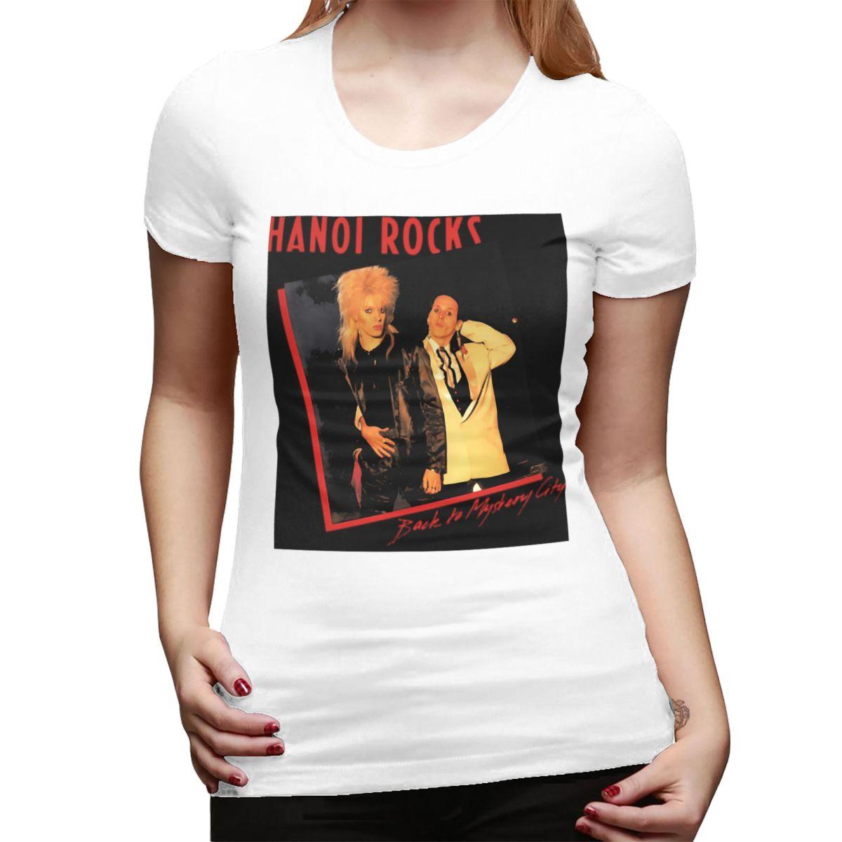 

Hanoi Rocks TShirt for Women ONeck Streetwear T Shirts Womens Short Sleeve Summer Clothes Tops S