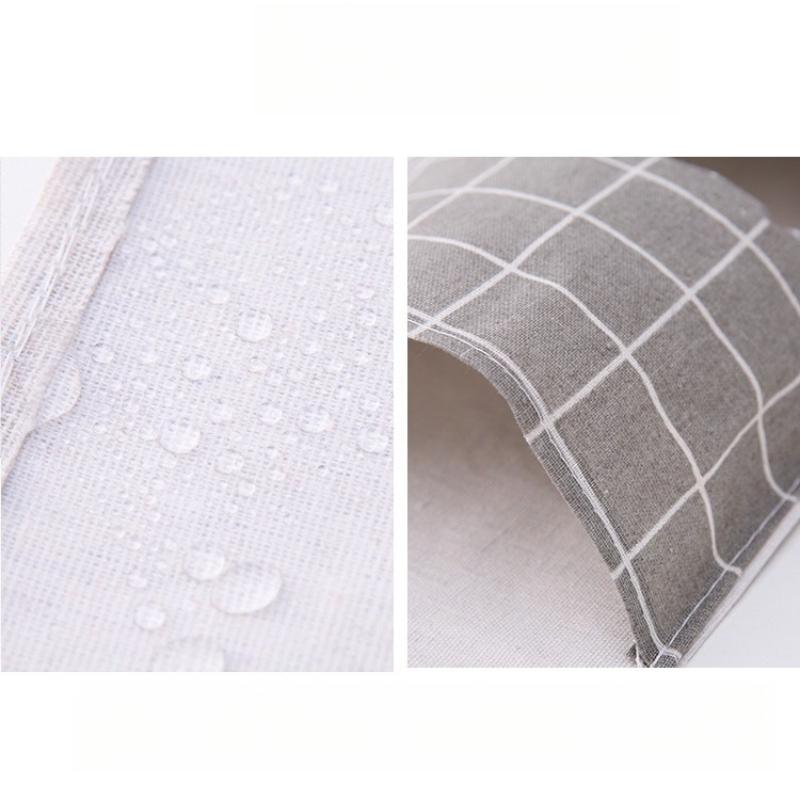 Plaid Cotton Linen Hanging Storage Bag 3 Pocket Door Organizer Wall Mount Pouch for Bedroom Bathroom Storage Holder