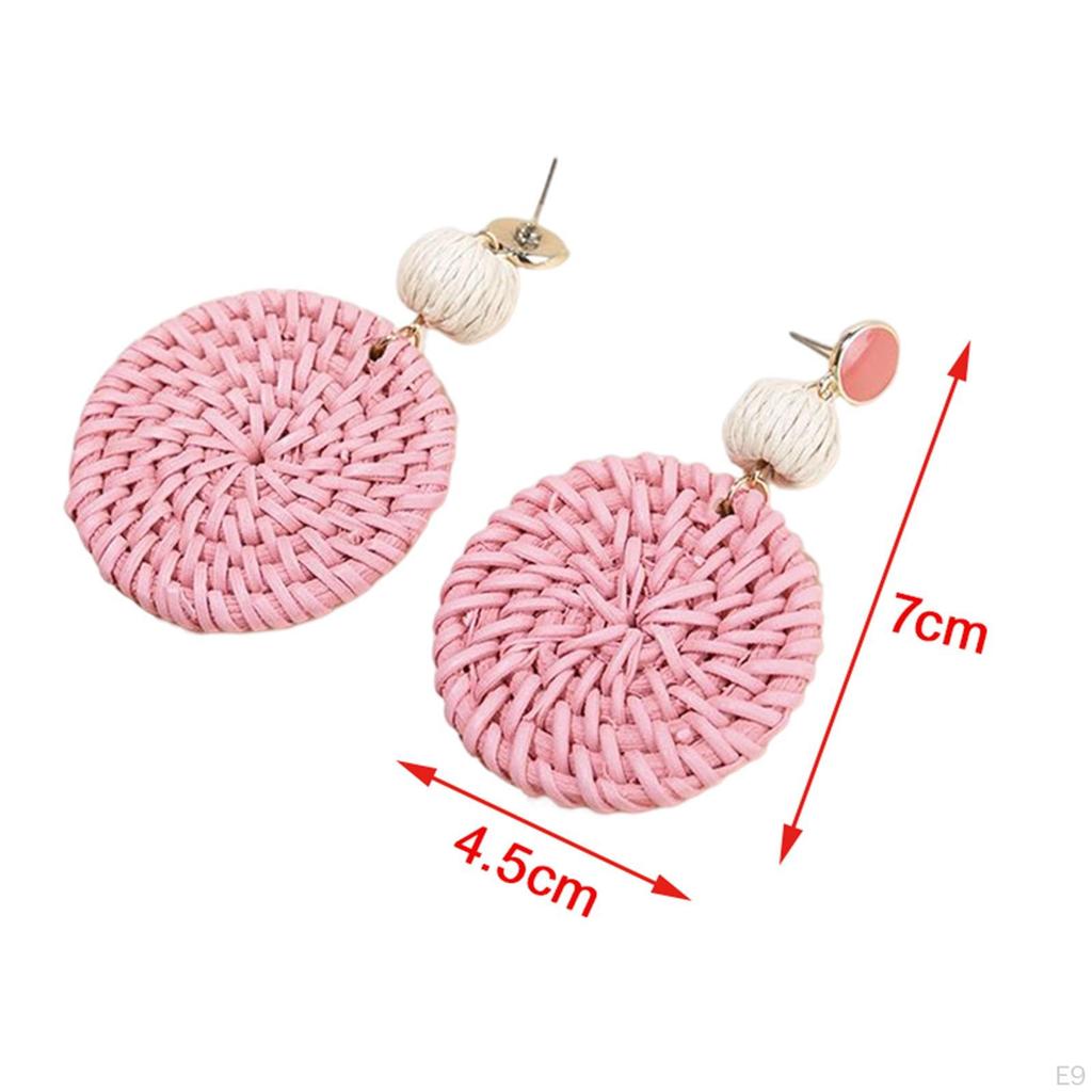 Boho Chic Rattan Earrings with Tassel Detail