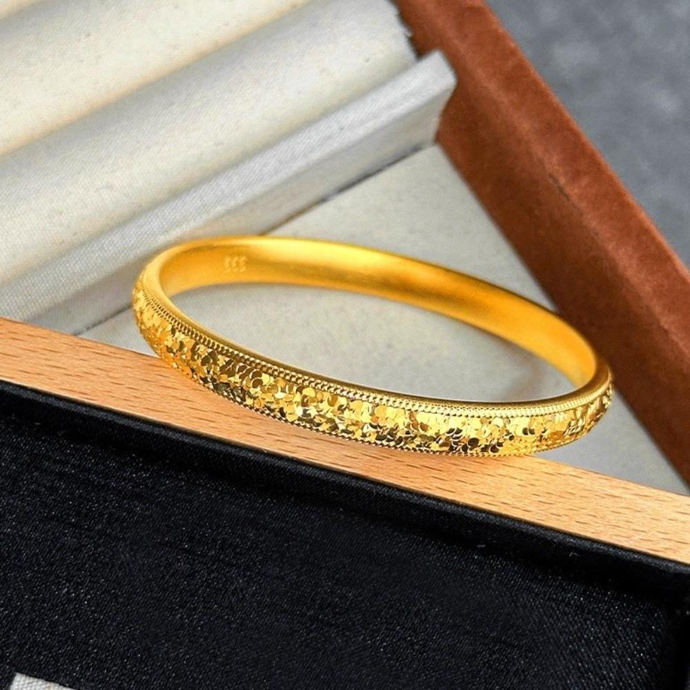 Holographic Starry Golden Bangles Fish Scale Pattern Shiny Cuff  Engagement Ceremony